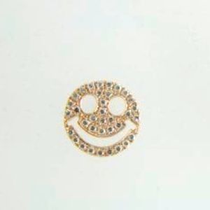 14k Rose Gold and Diamond Stud Happy Face Earring